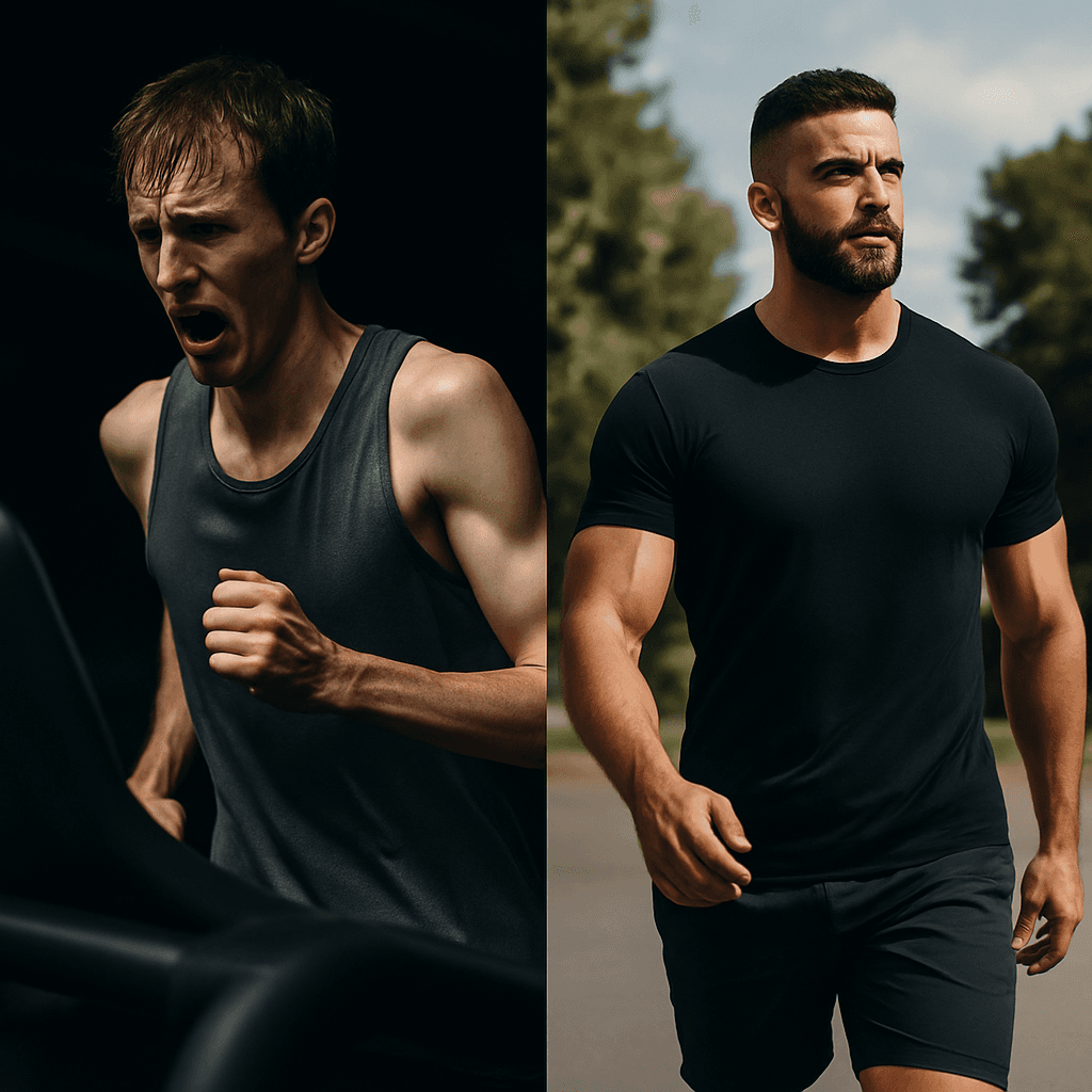imagen comparativa de correr vs andar para definir